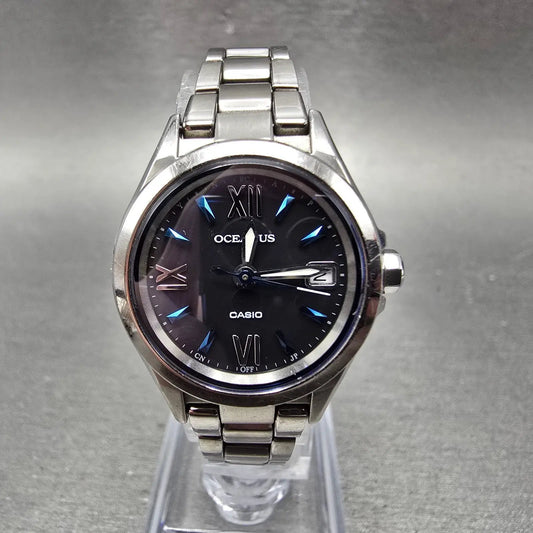 Casio Oceanus OCW-70 Watch Women 26mm Black Dial Titanium Date Solar Round0