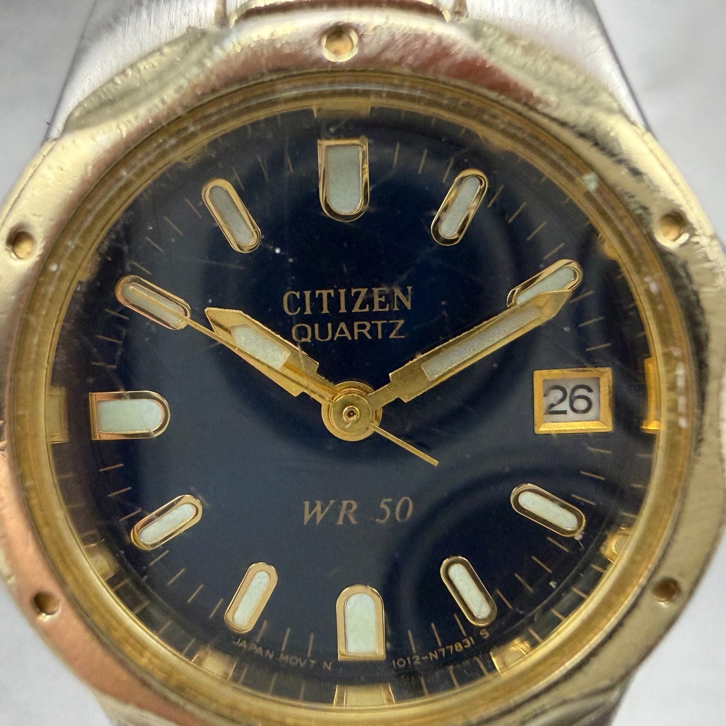 Citizen Watch Women 26mm Blue Dial Two Tone Date Round 1012-S68318 New Battery1