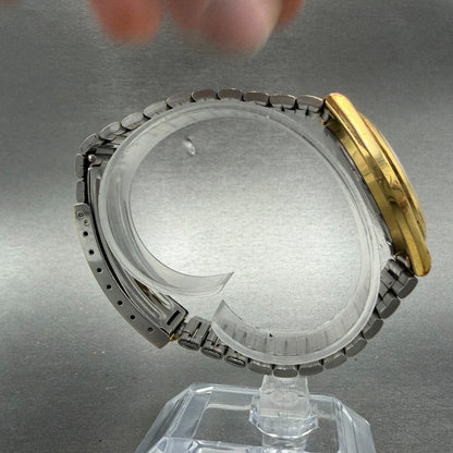 Seiko SQ Watch Men 35mm Cream Dial Gold Tone Daydate 8123-7239 New Battery8