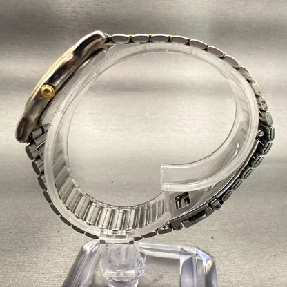 Seiko Lucent Watch Unisex 30mm White Dial Two Tone Round 5E21-6E00 New Battery6