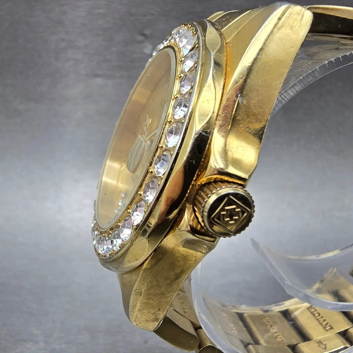 Invicta Watch Women 39mm Champagne Dial Gold Tone Date Round 15252 New Battery2