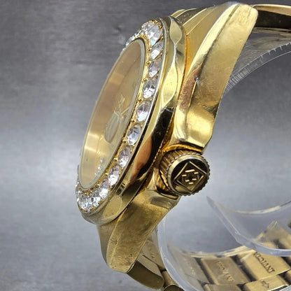 Invicta Watch Women 39mm Champagne Dial Gold Tone Date Round 15252 New Battery2