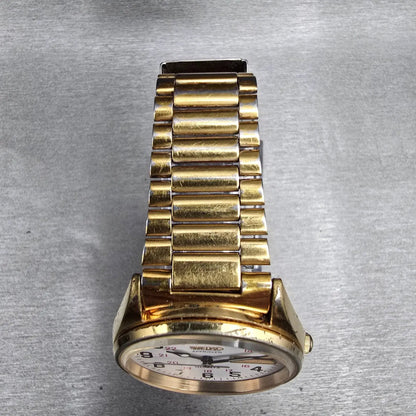 Seiko SQ Railroad Approved Watch Men 34mm White Dial Daydate 8223-8049 New BattK4
