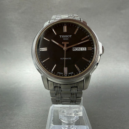 Tissot Automatic III Watch Men 39mm Black Dial Steel Daydate Round Runs W/Box6