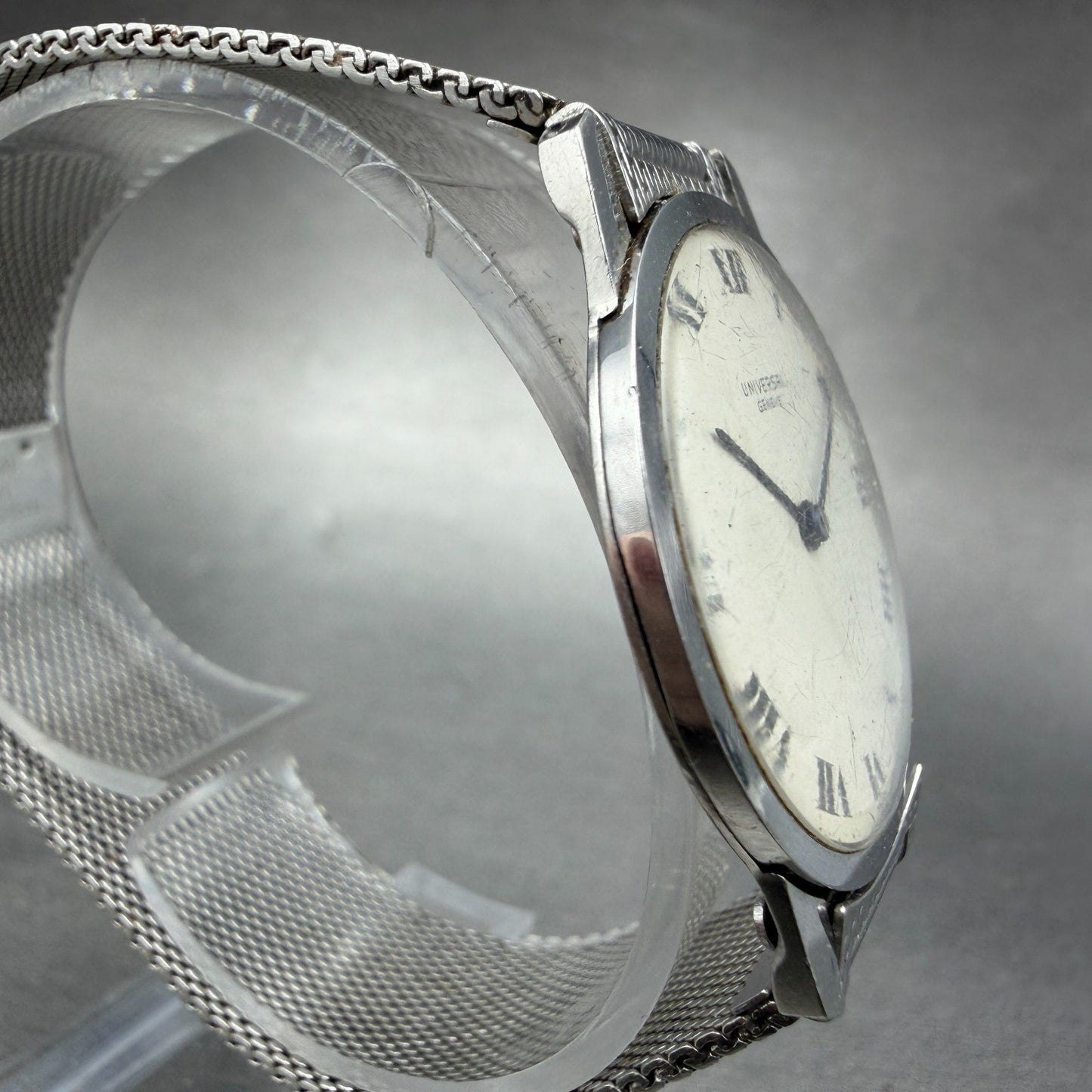Universal Geneve Watch Men 31mm White Dial Steel Round Manual Wind 842101 PARTS4