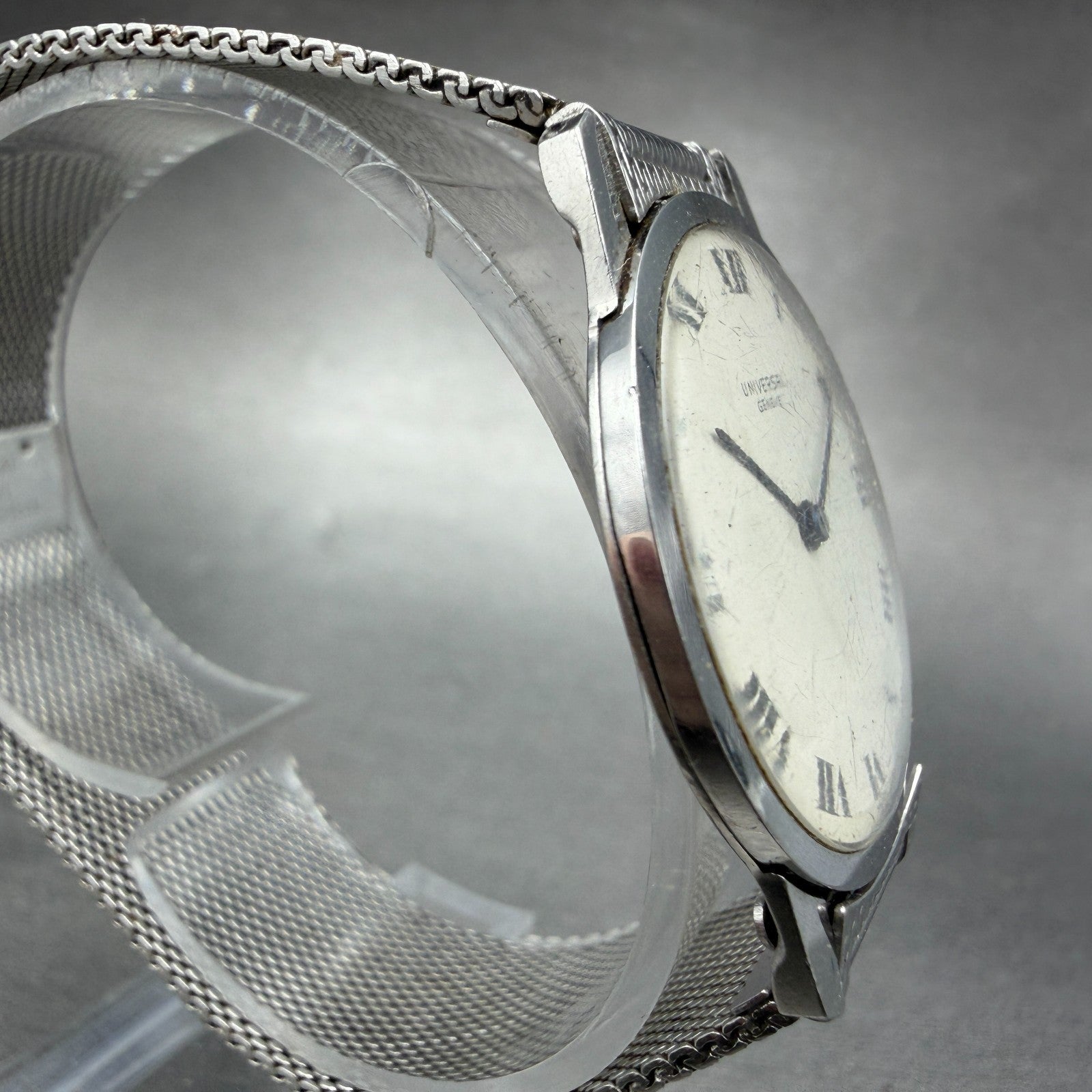 Universal Geneve Watch Men 31mm White Dial Steel Round Manual Wind 842101 PARTS4