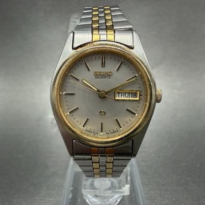 Seiko SQ Watch Women 24mm Silver Dial Two Tone Daydate 3Y03-0031 New Battery0
