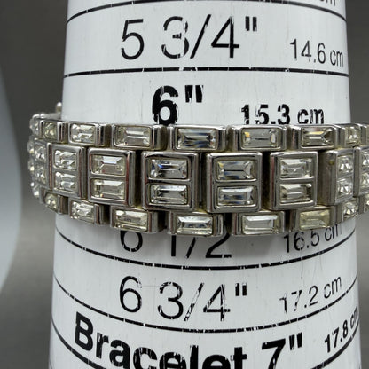 Bulova Tank Watch Women 14mm White Dial Silver Tone Crystal Accent 96L22 NewBat9
