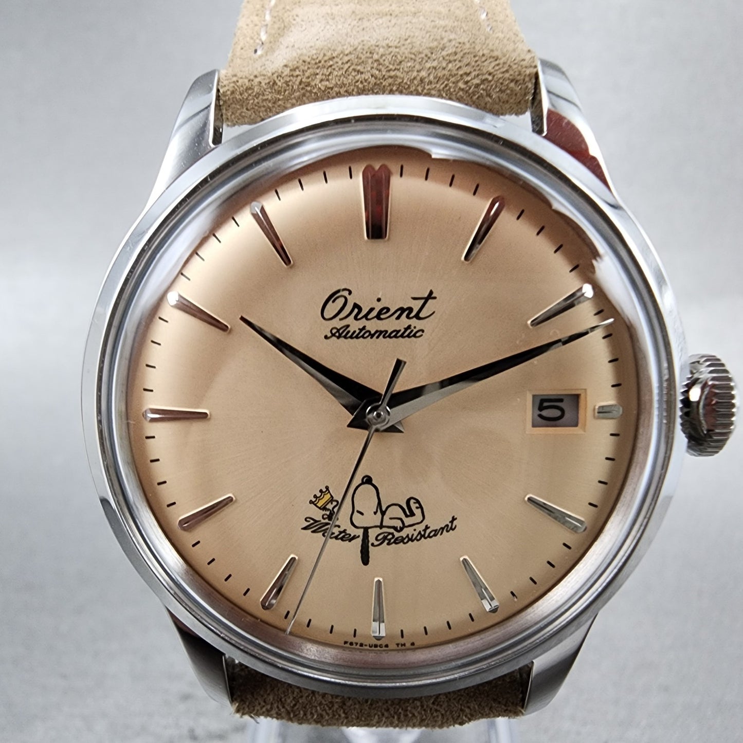 Orient Peanuts Snoopy Bambino Watch Men 38mm Cream Dial Steel Date Automatic2