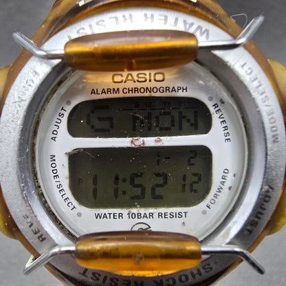 Casio Baby-G BGF-111 Watch  Women 40mm Yellow Clear Case Alarm Chrono New Batt1