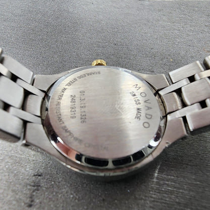 Movado Museum Watch Women 26mm Black Dial Two Tone Round 0606959 New Battery