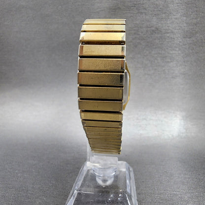 Citizen CQ Tank Watch Men 29mm Black Gold Tone Rectangle 3630-890175 PARTS