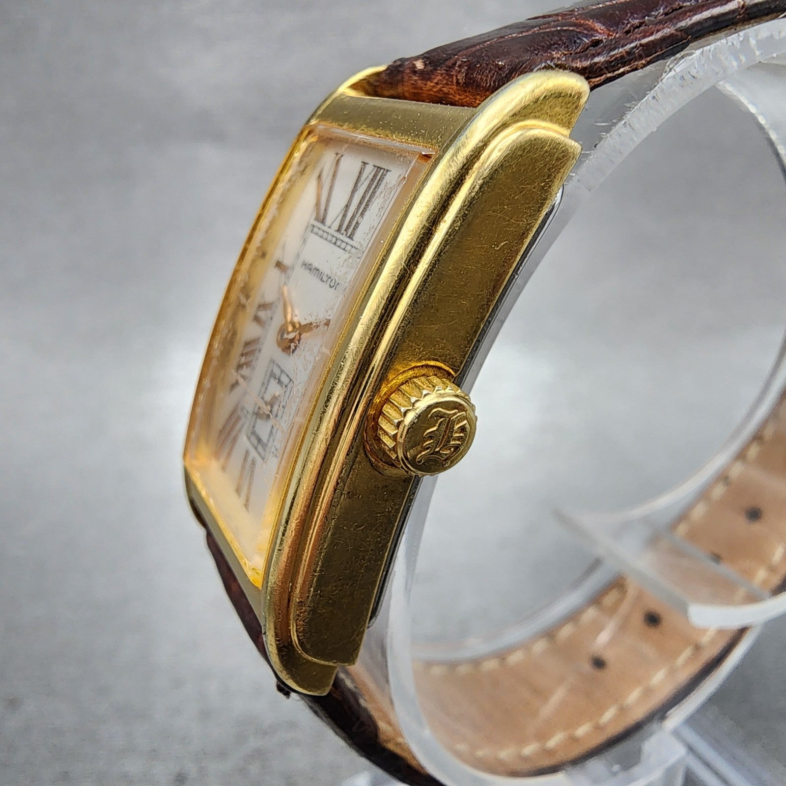 Hamilton Ardmore Reissue Watch Women 19mm Silver Dial Gold Tone 6266 New Battery2