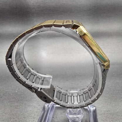 Seiko Watch Men 26mm White Dial Gold Tone Rectangle 5P30-5299 New Battery VTG8