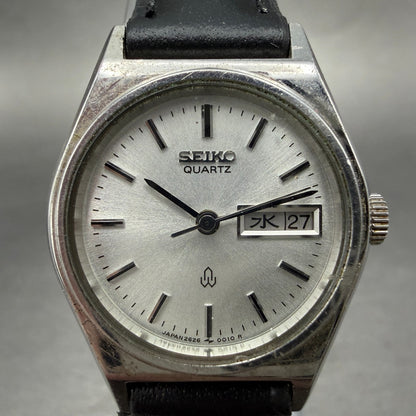 Seiko Watch Women 24mm Silver Dial Silver Tone Daydate 2626-0010 New Battery TG51