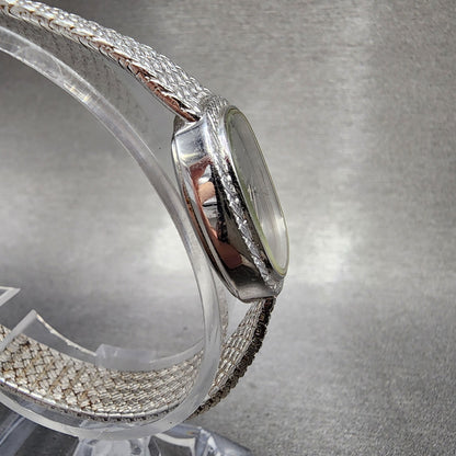 Cyma Watch Women 21mm Silver Dial Silver Tone Oval 706 Mesh Band PARTS4