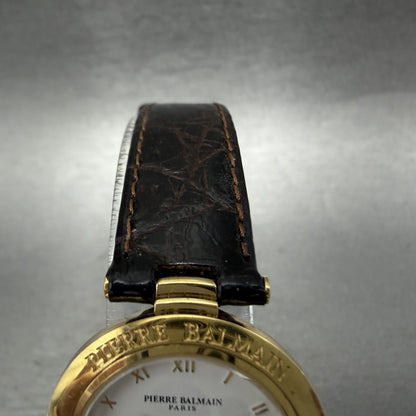 Pierre Balmain Watch Women 26mm White Dial Gold Tone Small Seconds New battery4