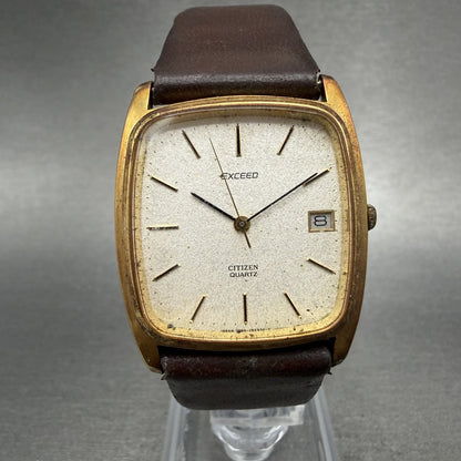 Citizen Exceed Watch Men 29mm Silver Dial Gold Tone Date 4795423 PARTS0