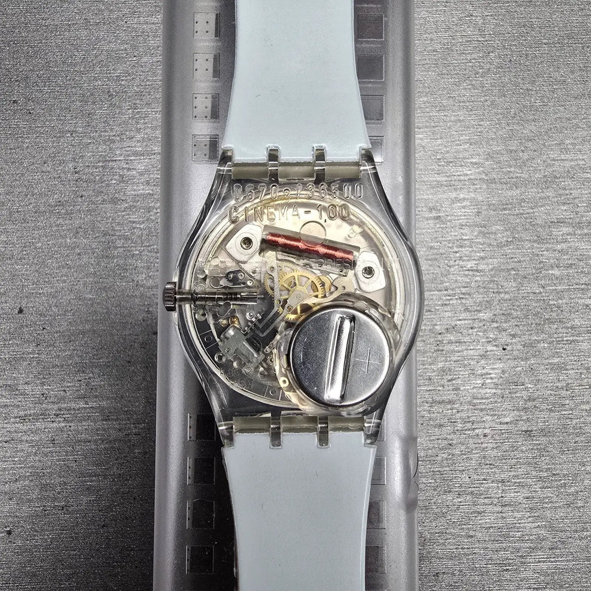 Swatch Time to Reflect Watch Men 34mm Silver Dial Clear Case GZ143 New Batt NOS08