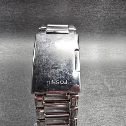 Fossil Arkitekt Tank Watch Men 29mm Silver Dial Silver Date PR-5266 New Battery7