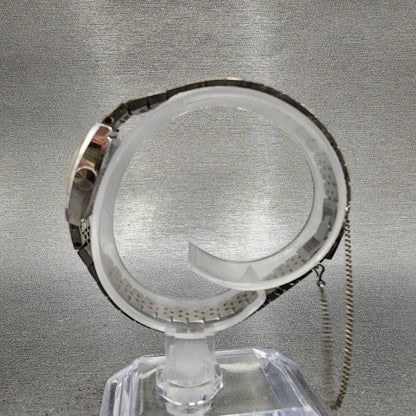 Seiko Watch Women 16mm Silver Dial Silver Tone Oval Manual 117060 Runs6