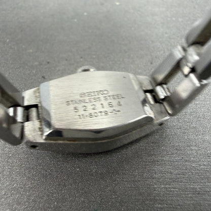 Seiko Tank Watch Women 15mm Green Dial Silver Tone Manual 11-8079 Runs10