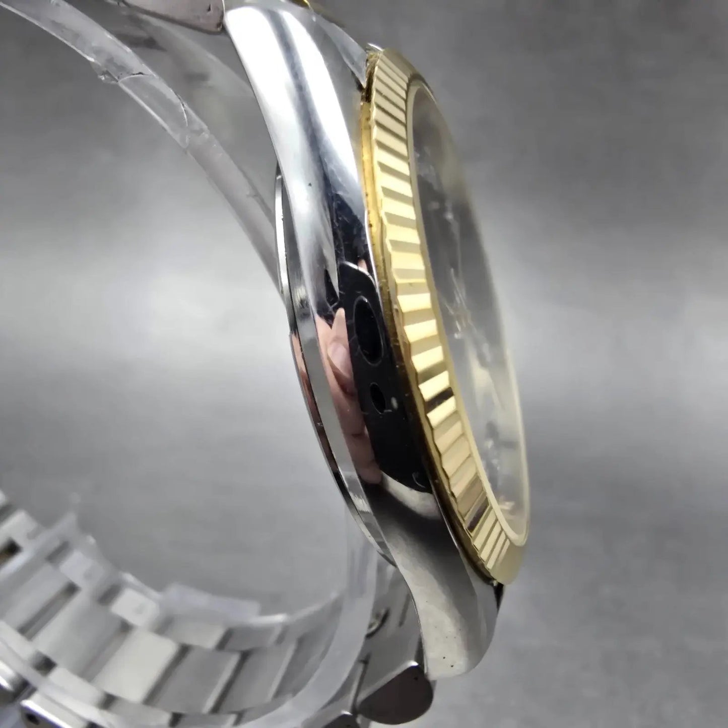 Wittnauer President Watch Men 35mm Bl Dial Two Tone Daydate Round New Batt AB3