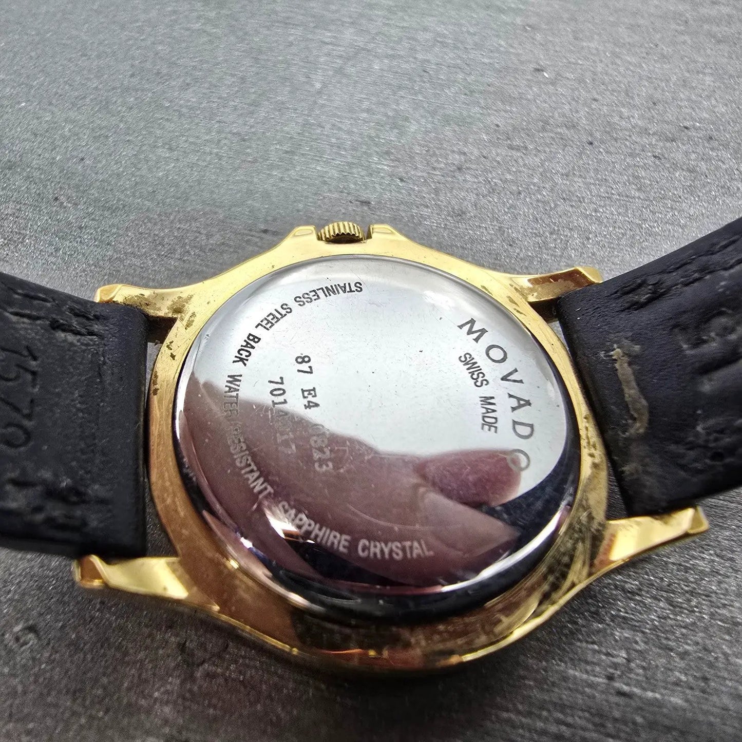 Movado Museum Watch Women 28mm Black Dial Gold Tone Round 87 E4 0823 New Battery9