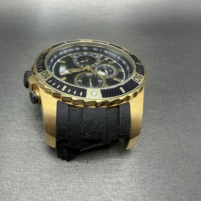 Invicta Pro Diver Chronograph Watch Men 48mm Black Dial Gold Tone Date New Batt4
