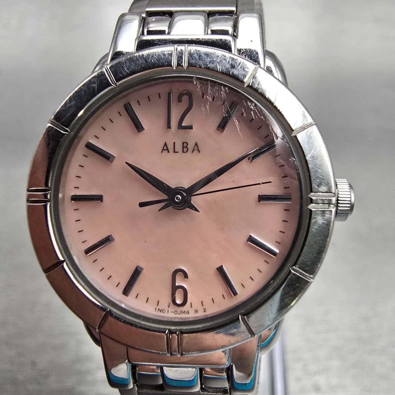 Seiko Alba Watch Women 24mm MOP Dial Silver Tone Round 1N01-0EN0 New Battery1