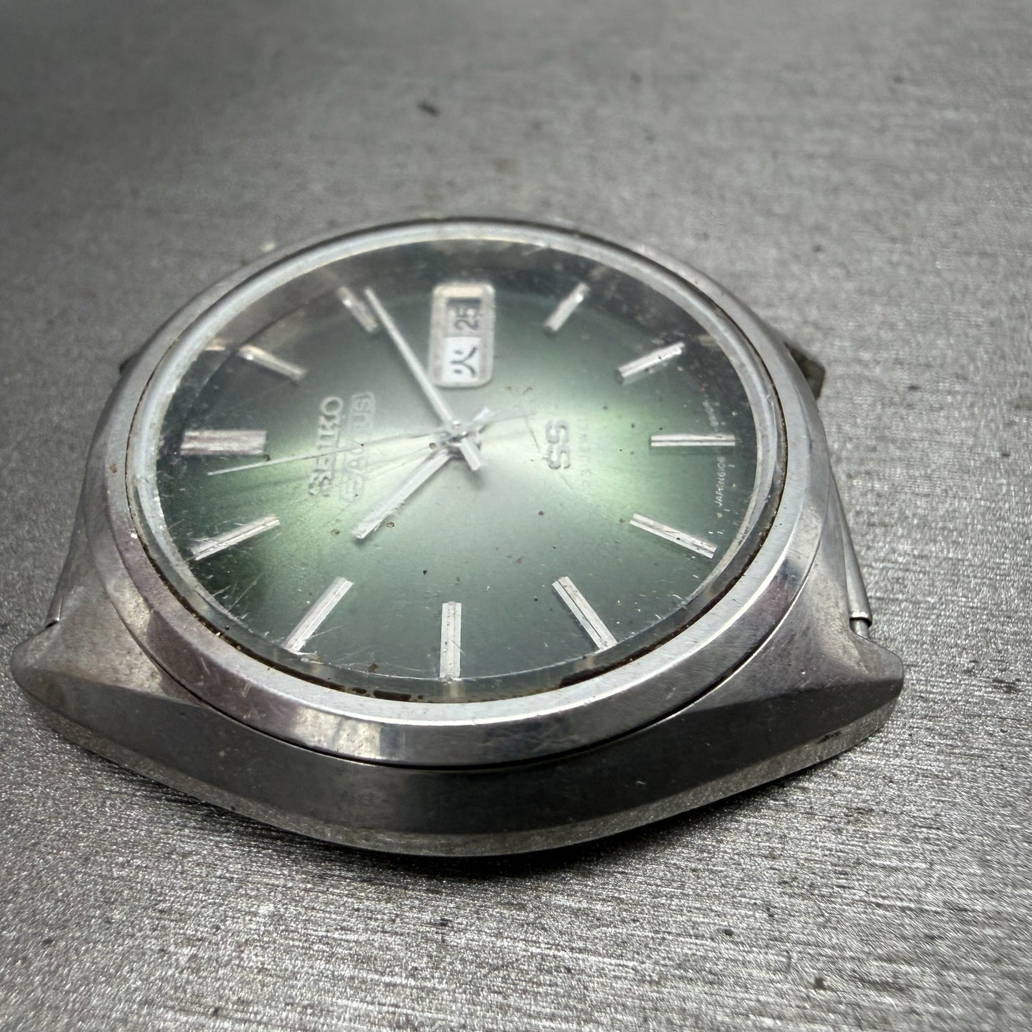 Seiko 5 Actus SS Watch Men 38mm Green Dial Silver Tone Daydate 5126-6010 PARTS4