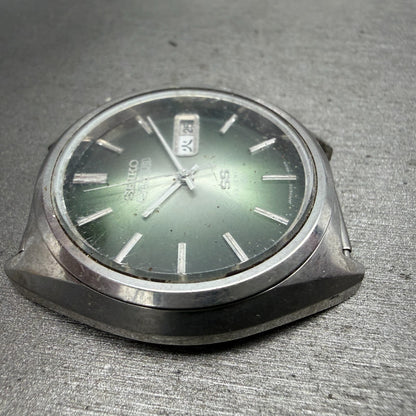 Seiko 5 Actus SS Watch Men 38mm Green Dial Silver Tone Daydate 5126-6010 PARTS4