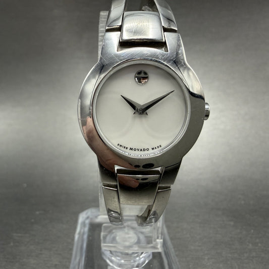 Movado Amorosa Watch Women 24m MOP Dial Silver Tone Round 0606538 NewBat AB0