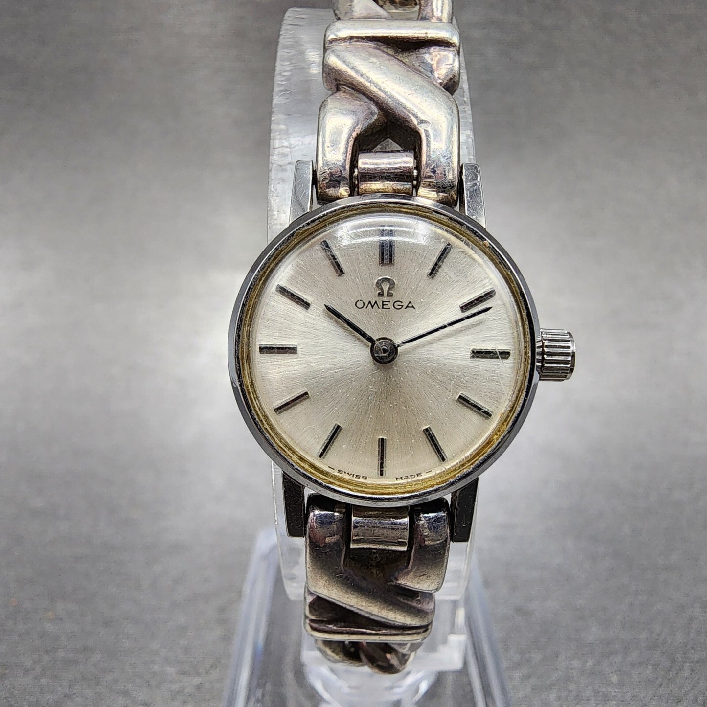 Omega Watch Women 20mm Silver Dial Steel Case 925 Silver Band Manual READ!!!!!!!0