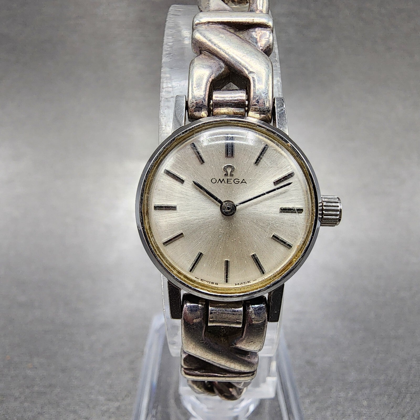 Omega Watch Women 20mm Silver Dial Steel Case 925 Silver Band Manual READ!!!!!!!0