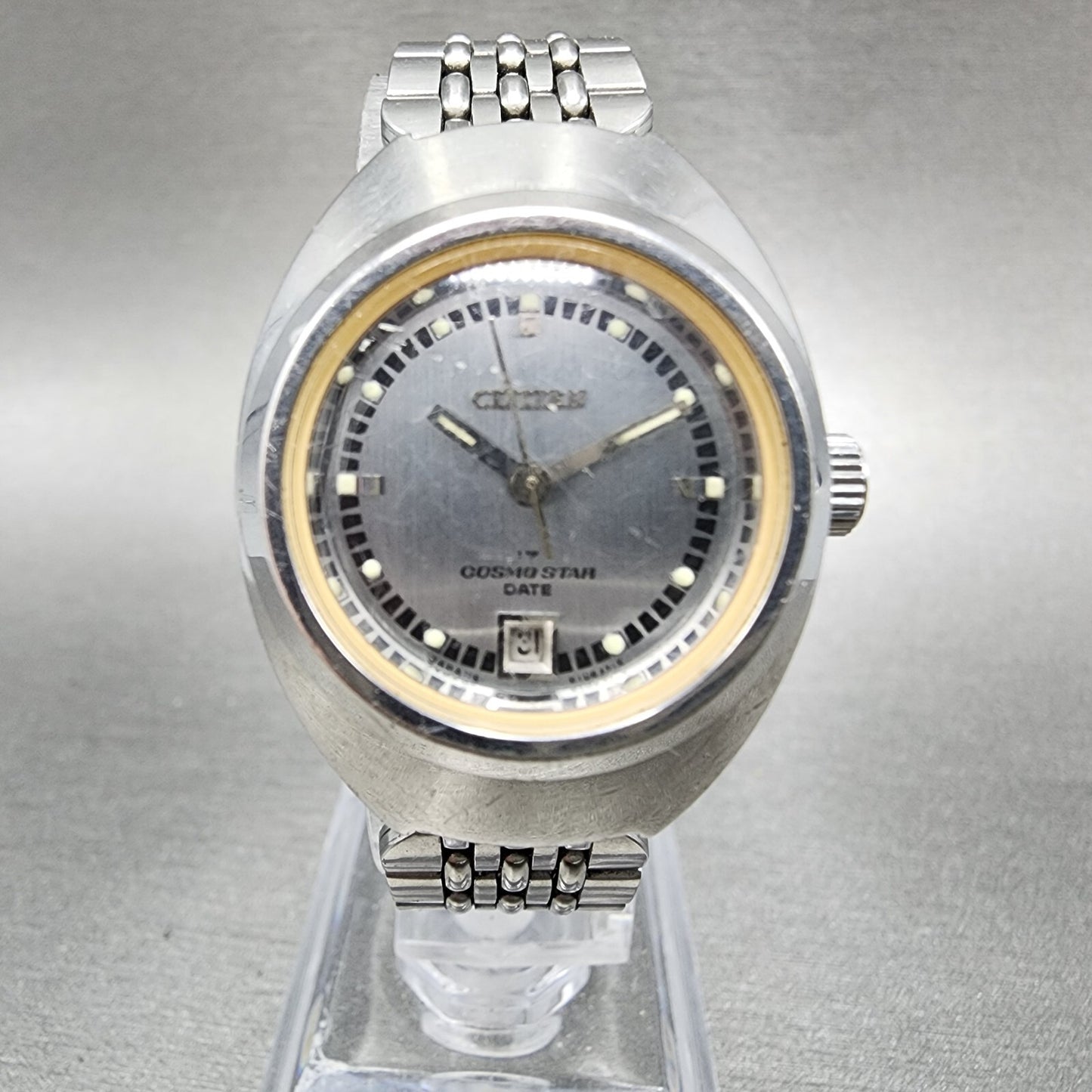 Citizen Cosmostar Watch Women 24mm Gray Dial Silver Tone Date Manual E10633K0