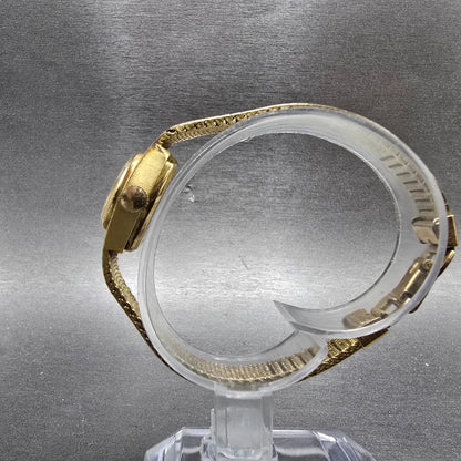 Bulova Accutron Watch Women 18mm Champagne Dial Gold Tone Rectangle PARTS7