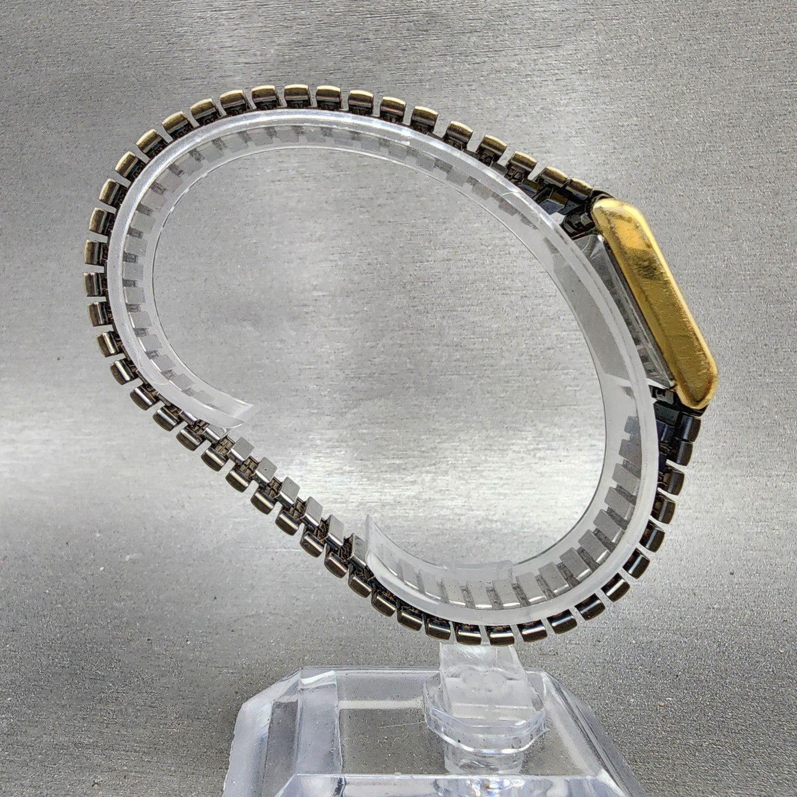 Seiko Tank Watch Women 19mm Brown Dial Gold Tone Rectangle 47003009 New Batt AB8