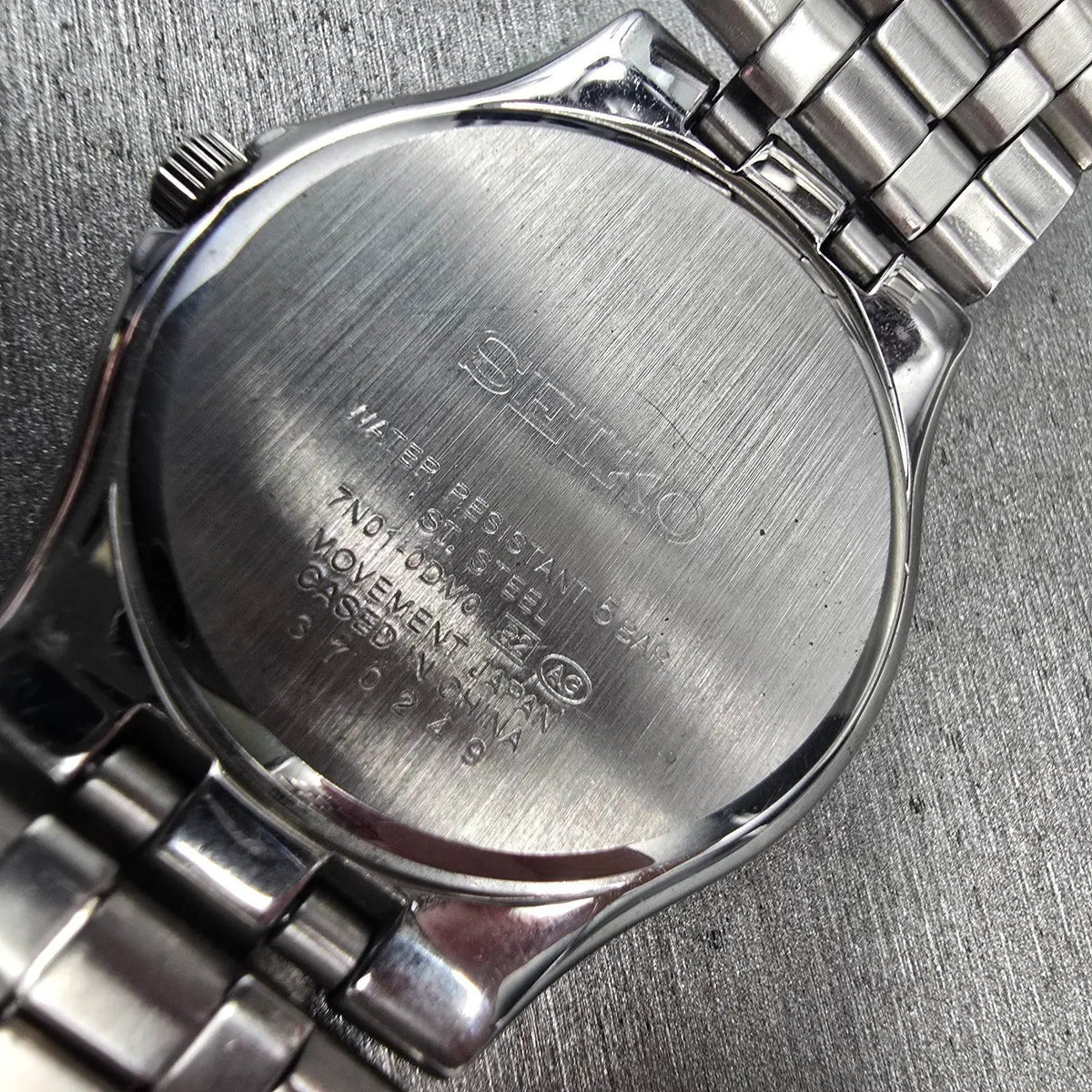 Seiko Watch Men 35mm Silver Dial Silver Tone Round 7N01-0DM0 New Battery  JDM F10