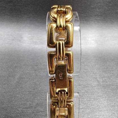 Bulova Watch Women 17mm White Dial Gold Tone Square 97T38 New Battery7
