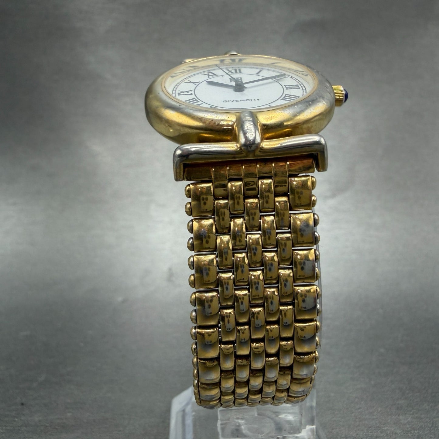 Givenchy Watch Men 32mm White Dial Gold Tone Round PARTS Vintage6