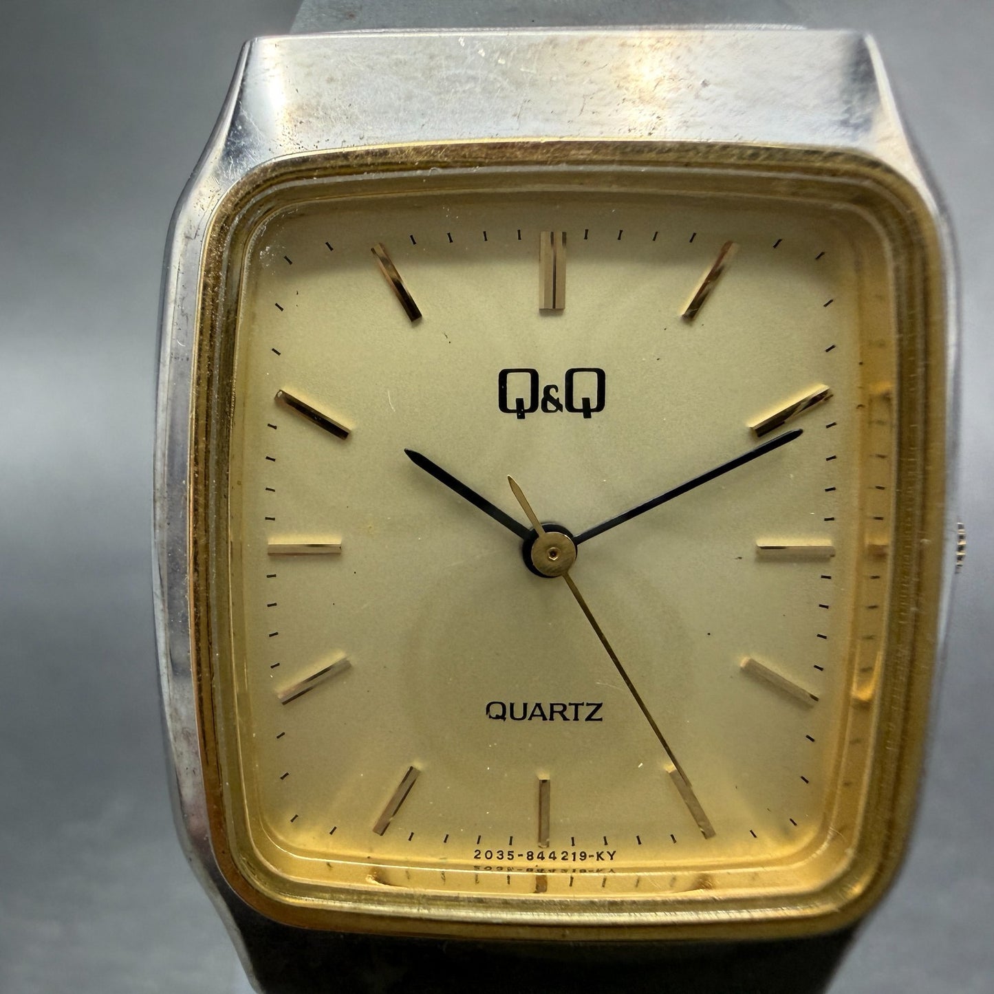Citizen Q&Q Tank Watch Unisex  27mm Champagne Dial Two Tone Octagon New Battery1