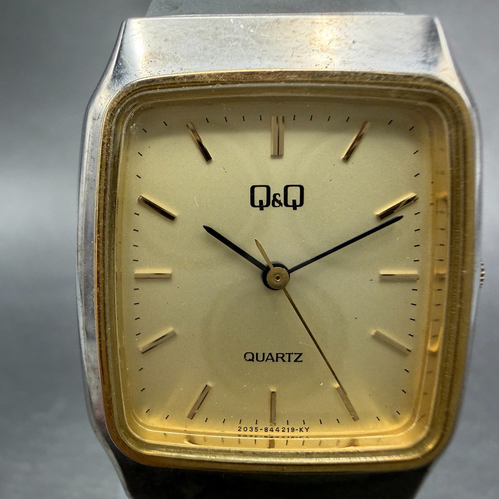 Citizen Q&Q Tank Watch Unisex  27mm Champagne Dial Two Tone Octagon New Battery1