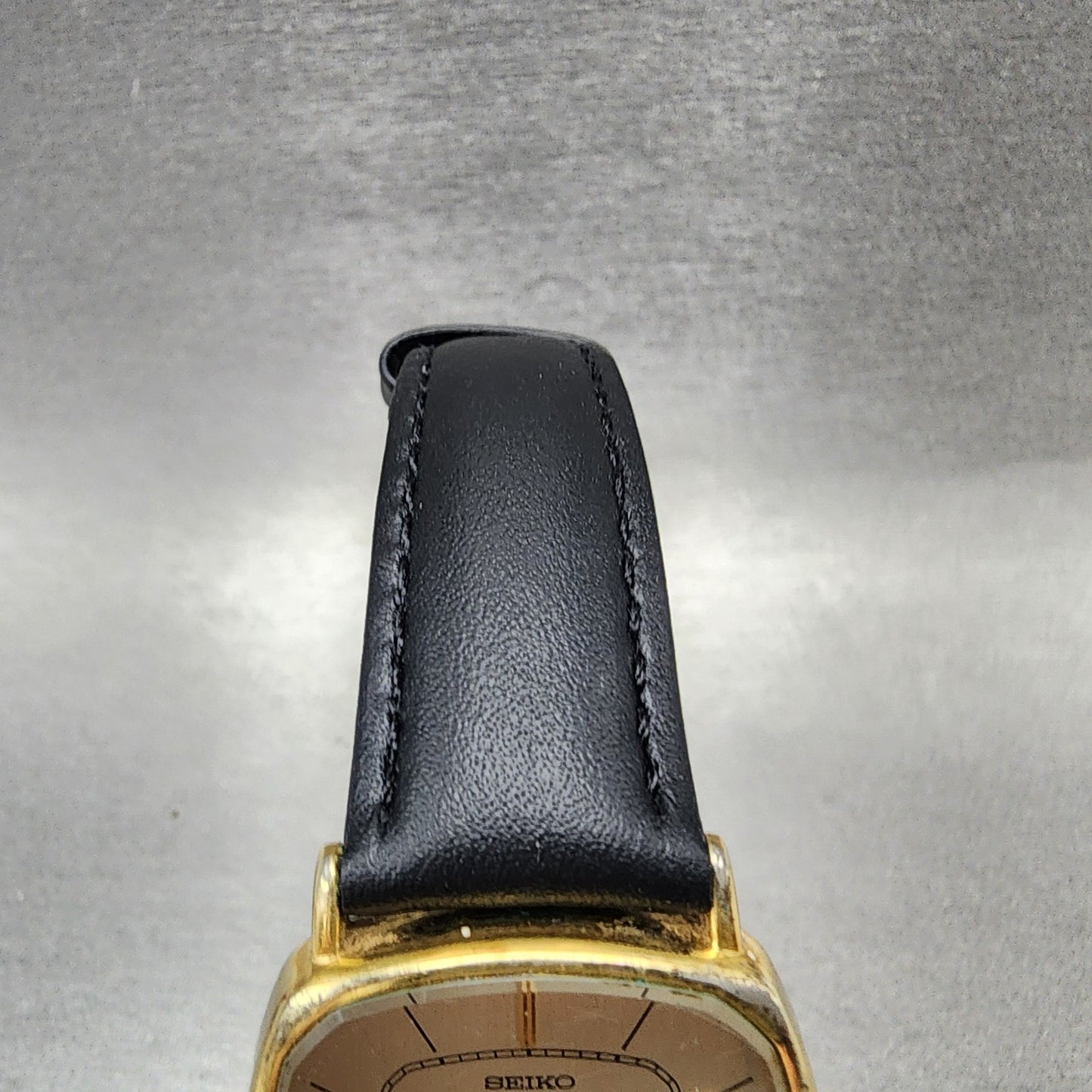 Seiko Watch Men 30mm Champagne Dial Gold Tone Rectangle 86215009 New Battery5