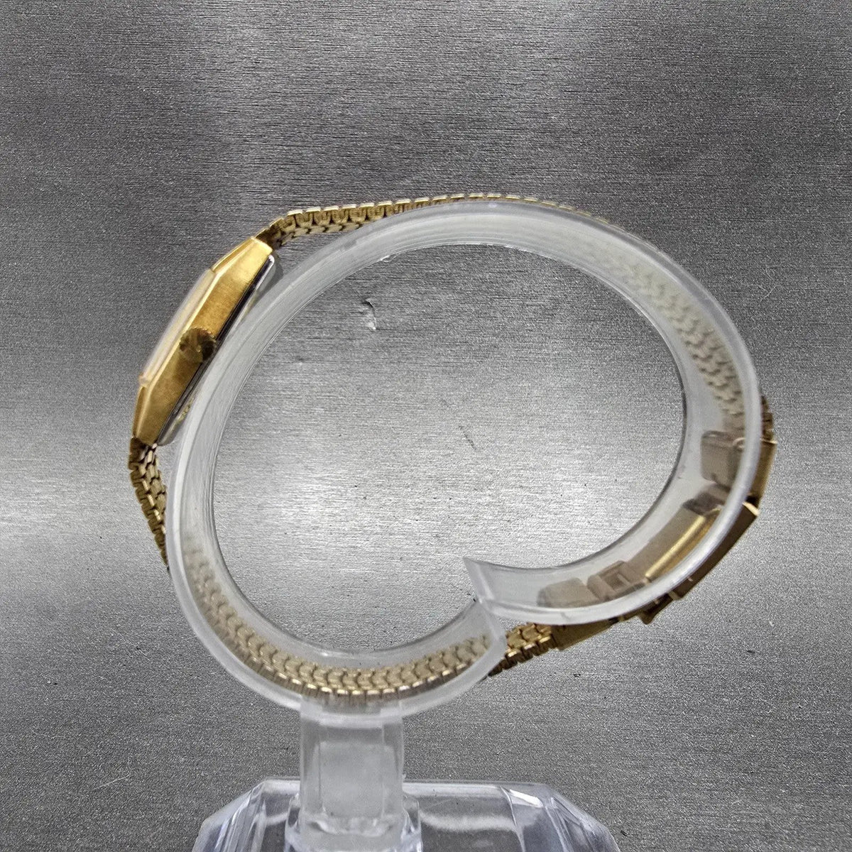 Jules Jurgensen Watch Women 11mm Gold Dial Gold Tone Rectangle New Battery VTG6
