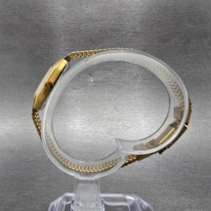 Jules Jurgensen Watch Women 11mm Gold Dial Gold Tone Rectangle New Battery VTG6
