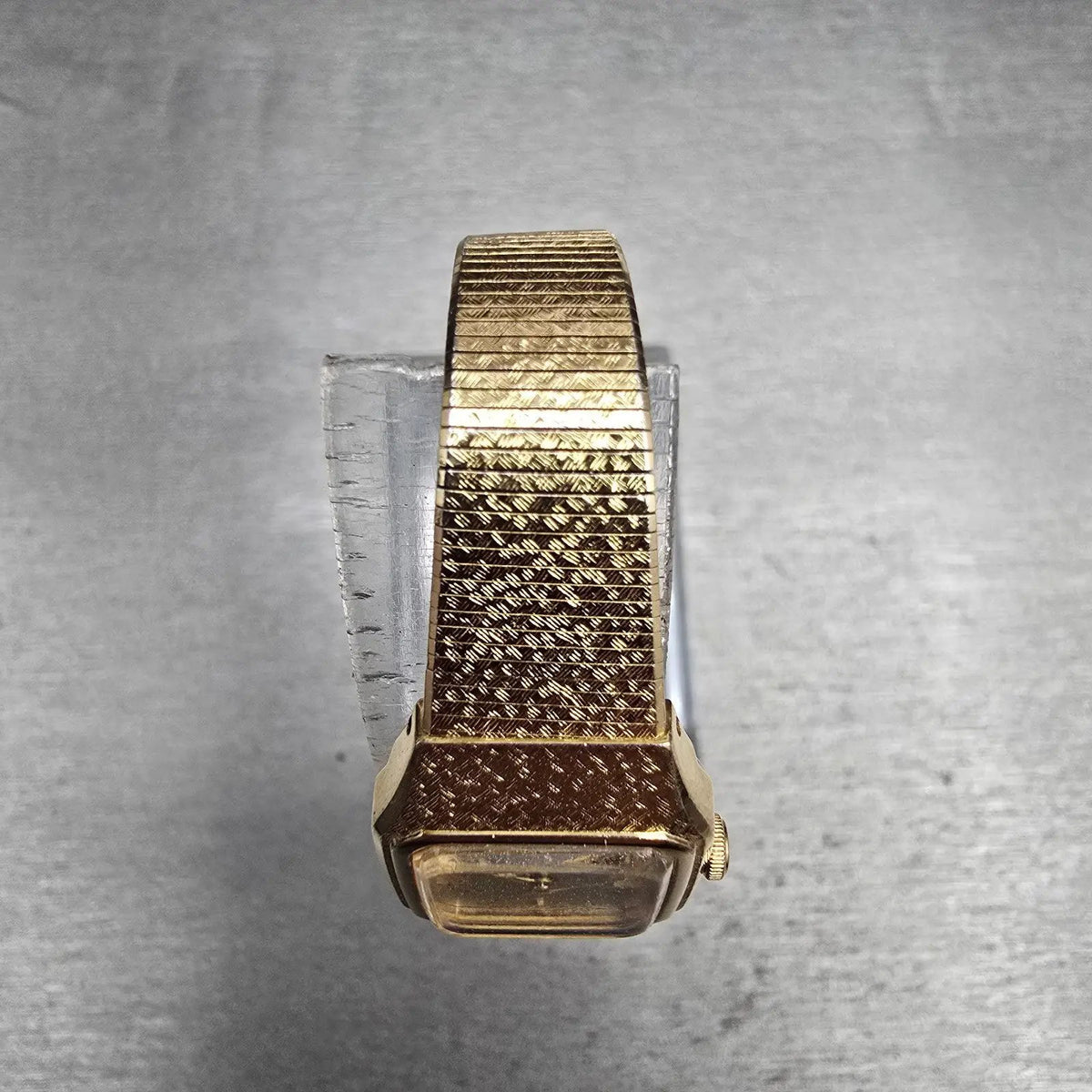 Seiko Watch Women 17mm Champagne Dial Gold Tone Rectangle 2C20-5789 New Battery4