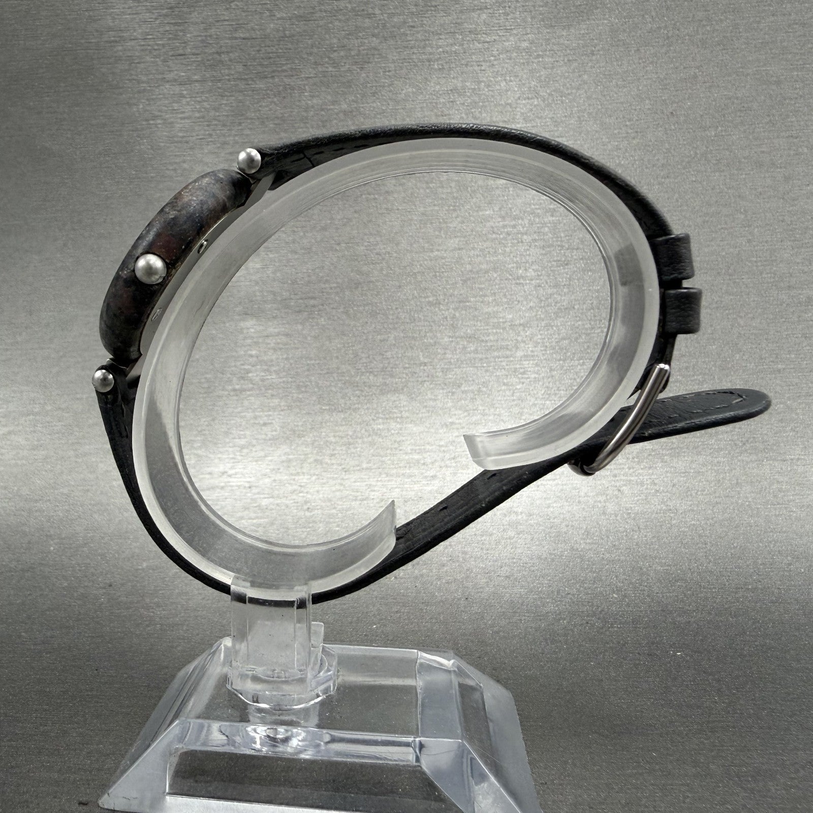 Tissot Rock Watch Women 30mm Gray Stone Dial Stone Case Round PARTS CRACKED!!!6