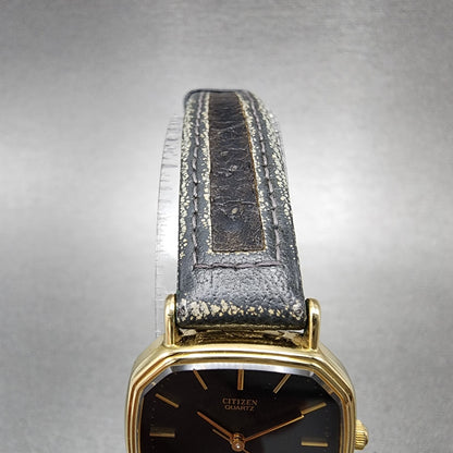 Citizen CQ Watch Women 23mm Black Dial Gold Tone Octagon 2931291603 New Battery4