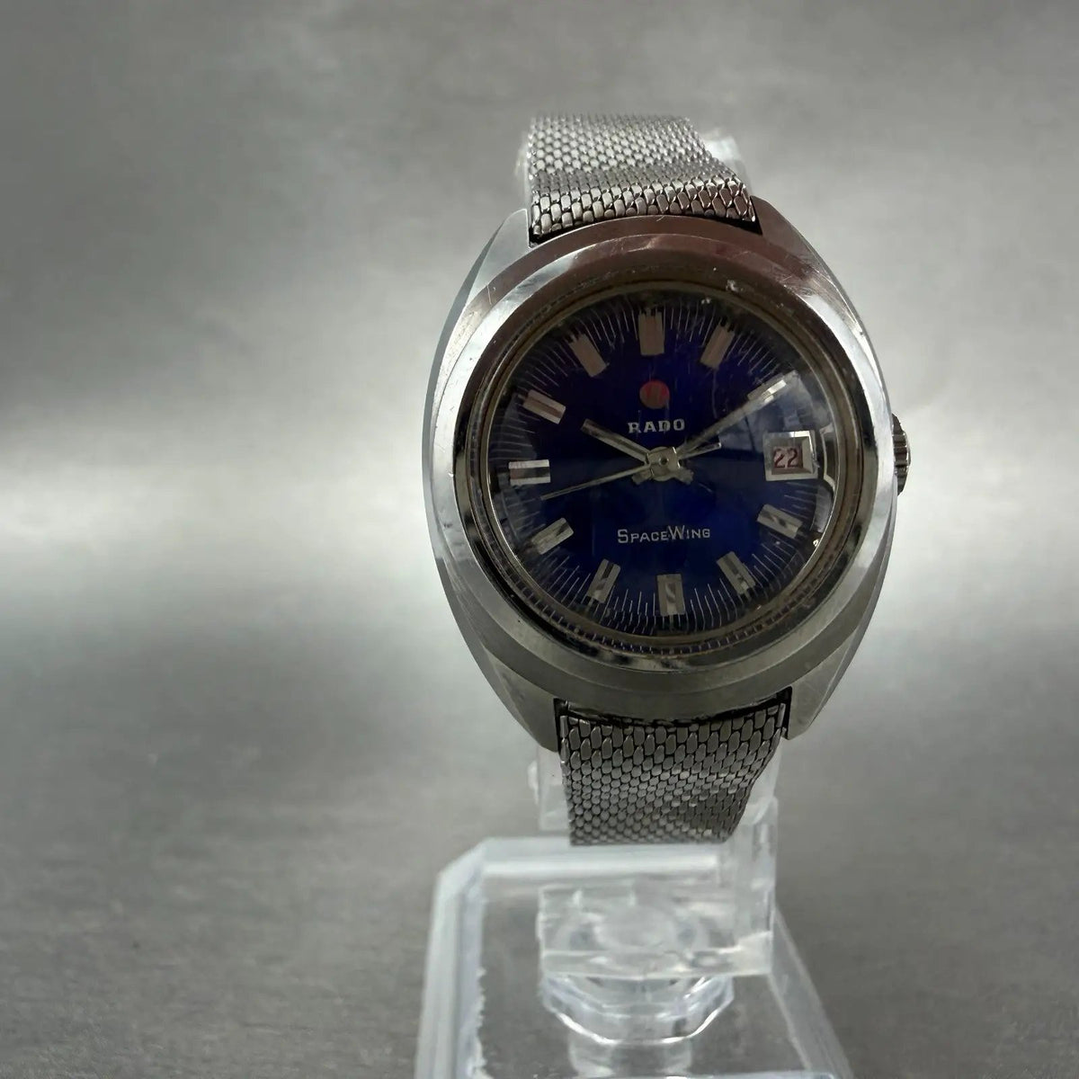 Rado Space Wing Watch Women 24mm Blue Dial Steel Date Automatic Runs VTG5